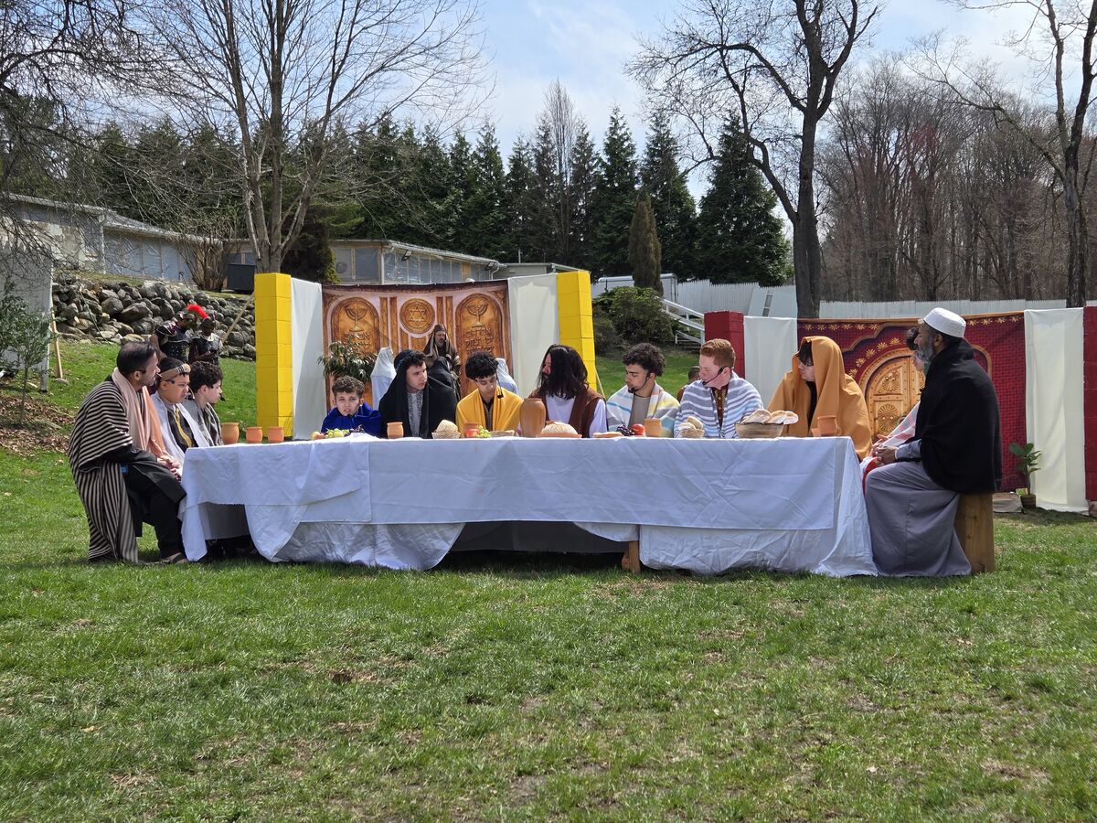 Outdoor Last Supper tableau on Good Friday at Our Lady of Aparecida