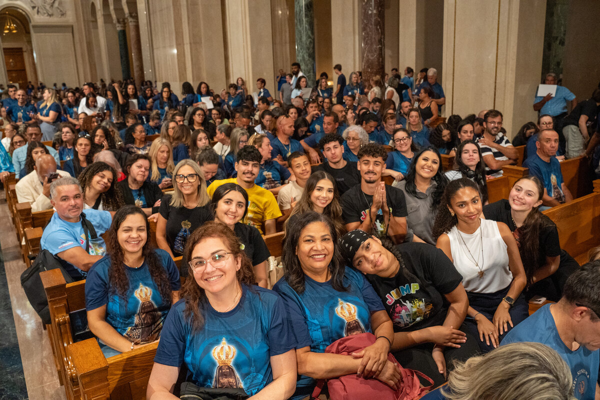 Parishioners at a parish event on September 14 at Our Lady of Aparecida