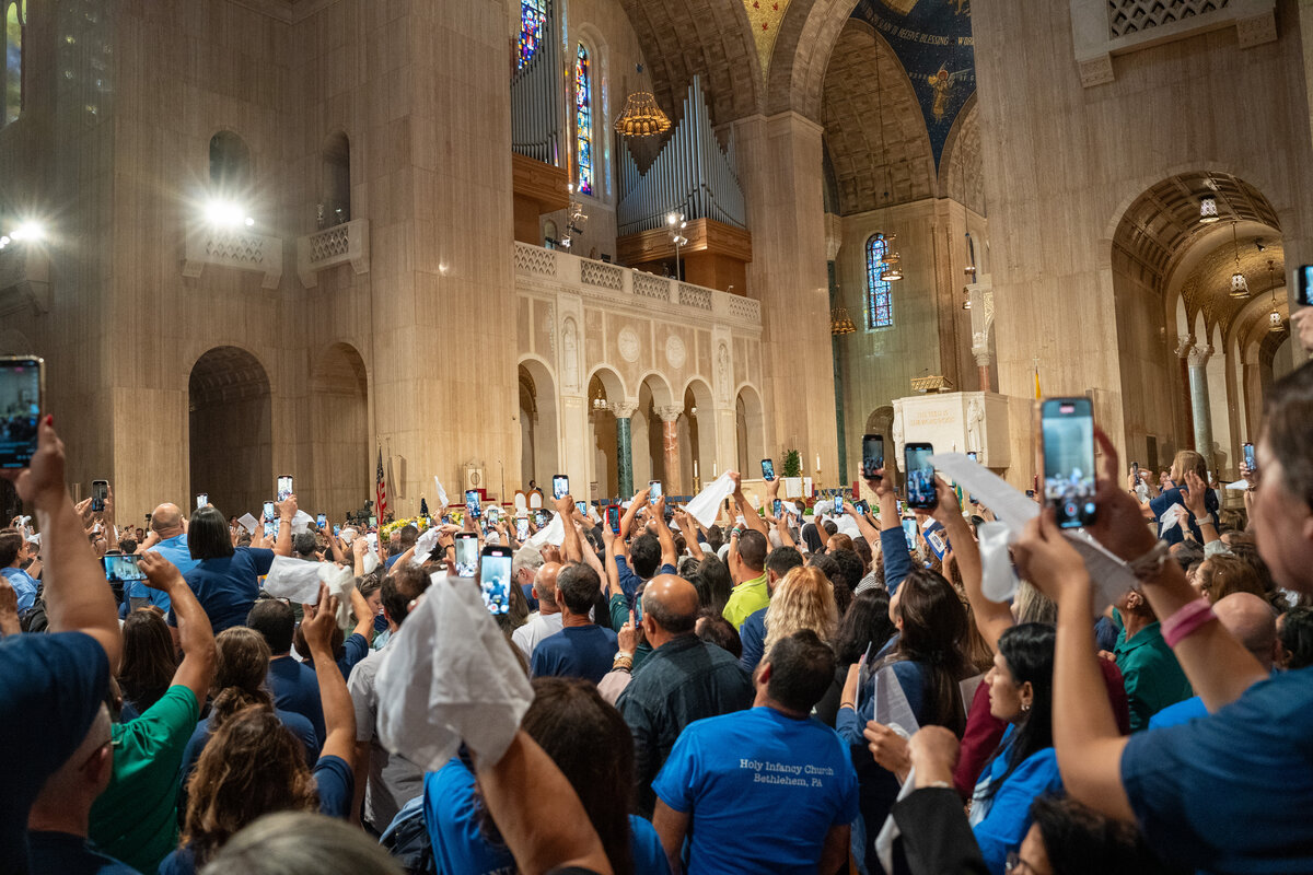 Parishioners at a parish event on September 14 at Our Lady of Aparecida