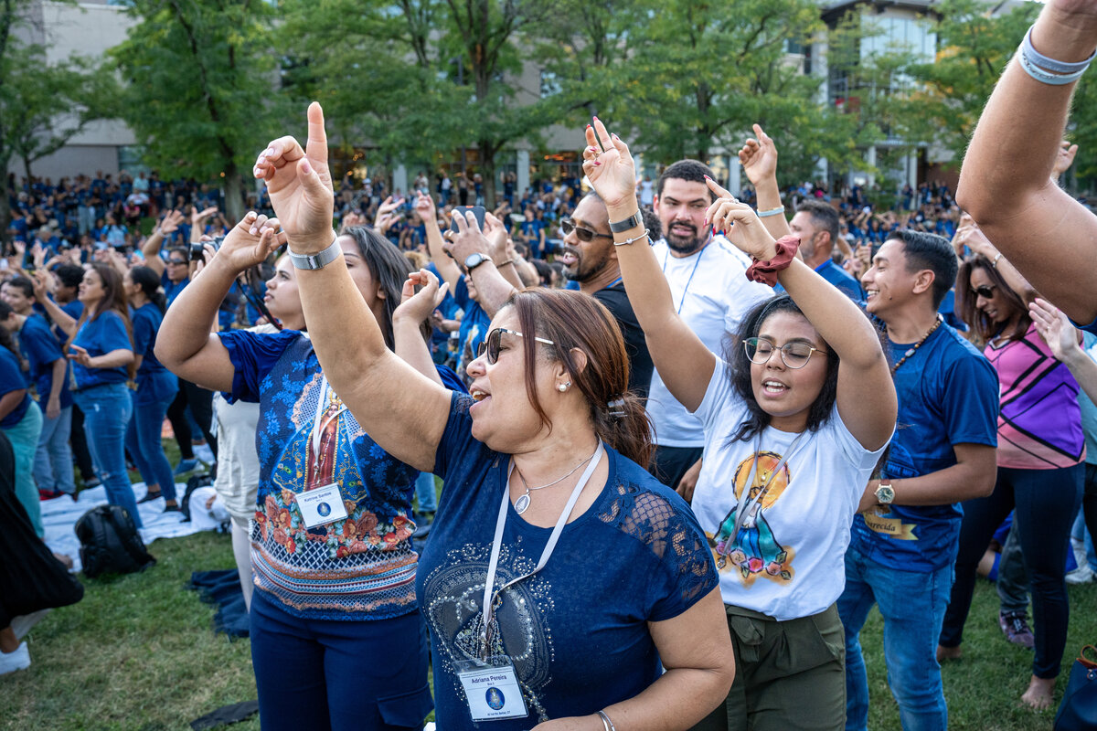 Parishioners at a parish event on September 14 at Our Lady of Aparecida